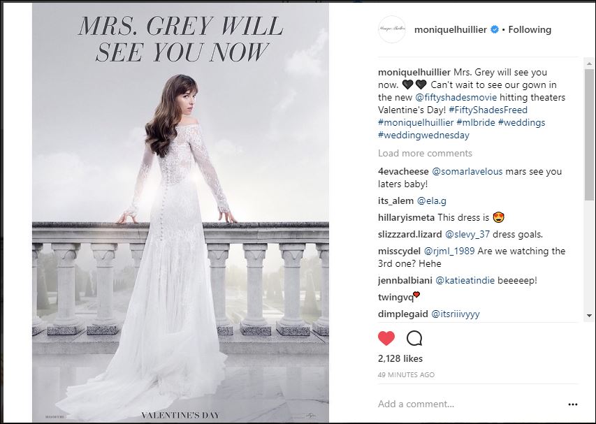 Fifty Shades Freed Wedding Dress Interview Monique Lhuillier - Where to Buy  Monique Lhuillier Fifty Shades Dress