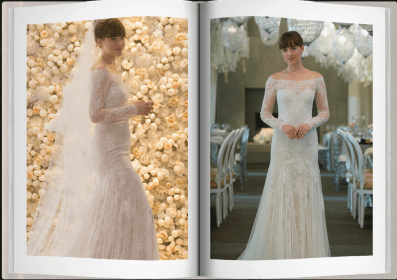 Fifty Shades Freed Wedding Dress Interview Monique Lhuillier - Where to Buy  Monique Lhuillier Fifty Shades Dress